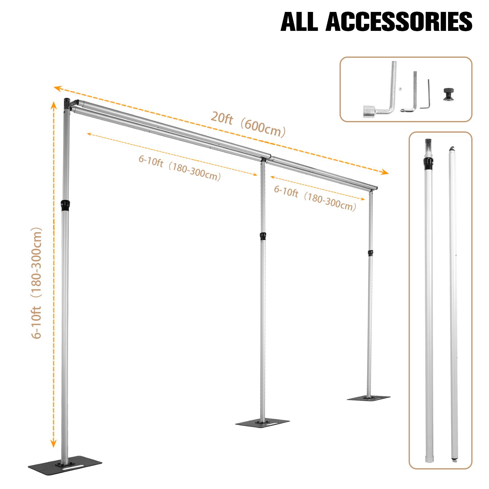 Backdrop Stand Kit - Pipe and Drape Backdrop Stand Kit