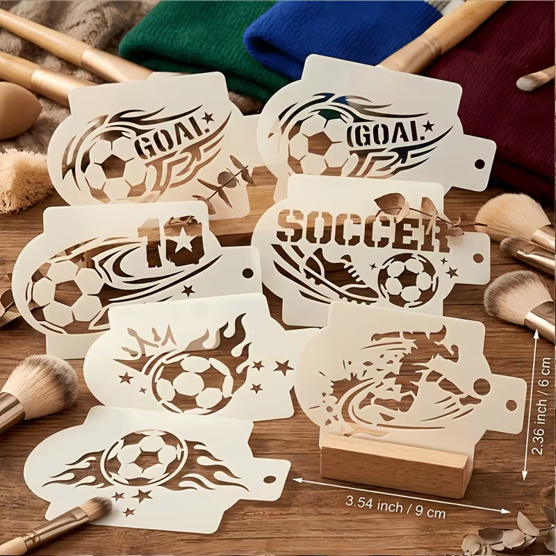Photography Hobby - 6Pcs Football Stencils for Painting Plastic