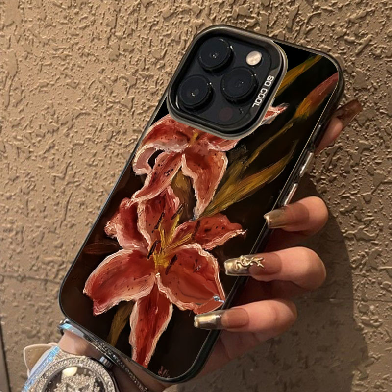 Photography Hobby - Oil Painting Lily Flower Retro Pattern