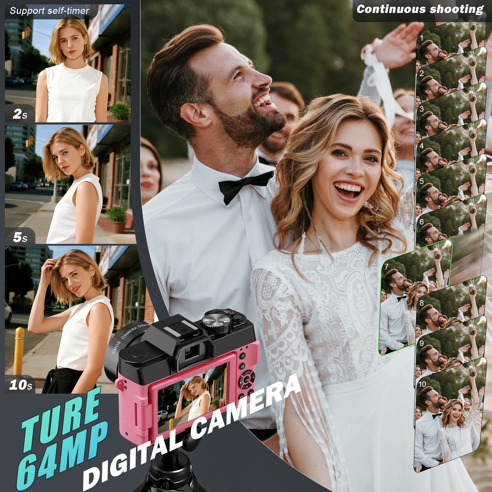 NBD Pink Camera 64MP&8K Video/ - Photography Nature Images บทวิจารณ์และราคา