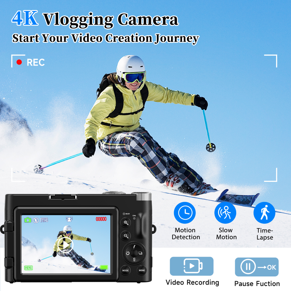 4K 48MP Compact Vlogging Camer - Photography Nature Images บทวิจารณ์และราคา