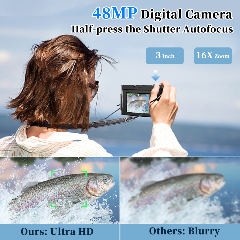 4K 48MP Compact Vlogging Camer - Photography Nature Images บทวิจารณ์และราคา