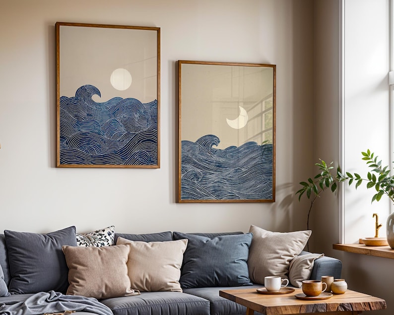 2pcs Japandi Minimalist Moon C - Photography Design บทวิจารณ์และราคา