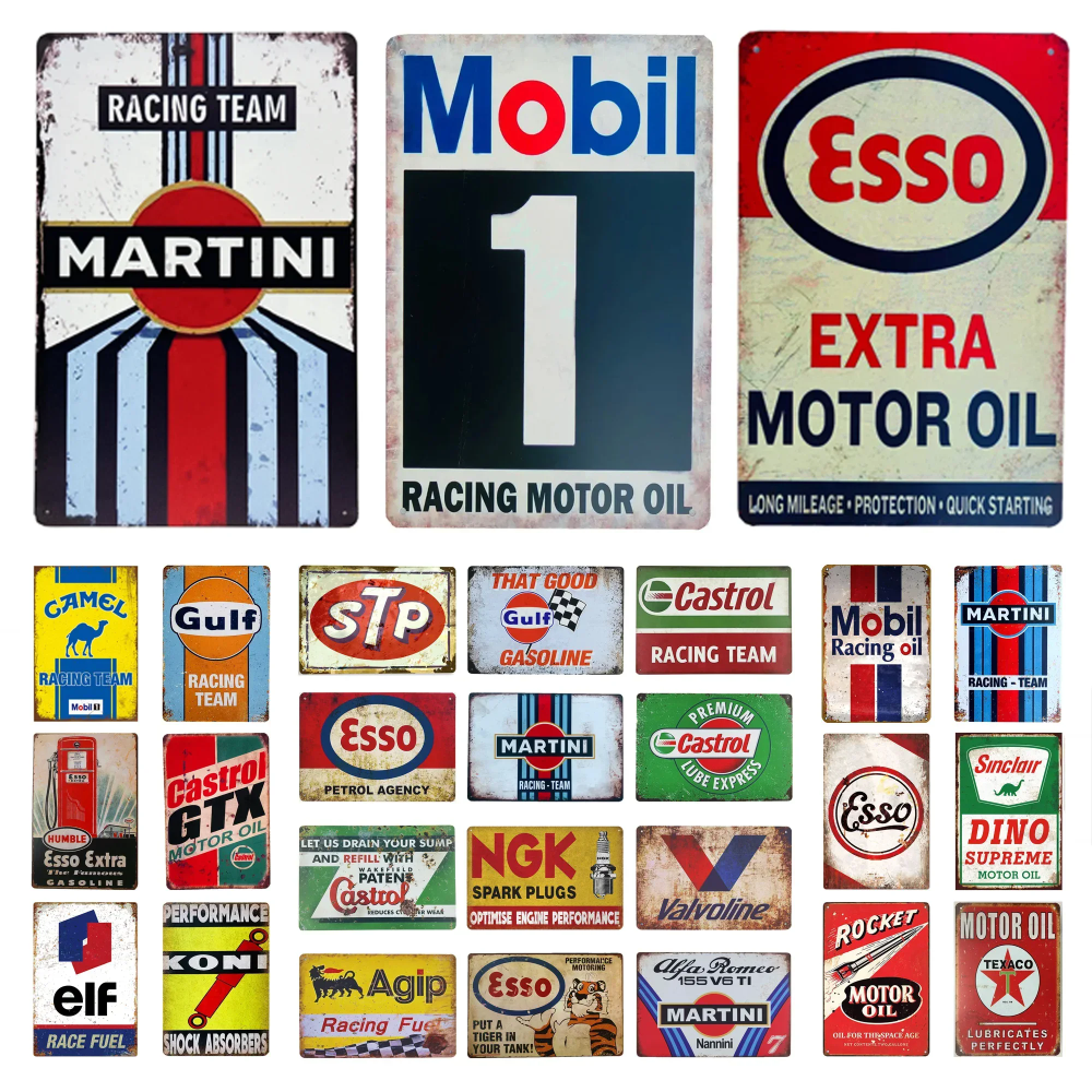 Vintage-Style Motor Oil Gas Si - Photography Hobby บทวิจารณ์และราคา