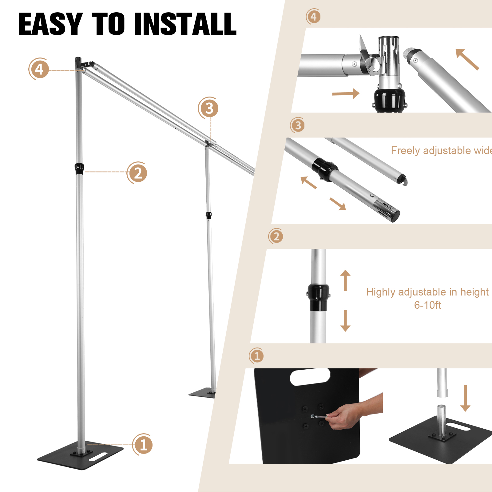 Pipe and Drape Backdrop Stand  - Backdrop Stand Kit บทวิจารณ์และราคา
