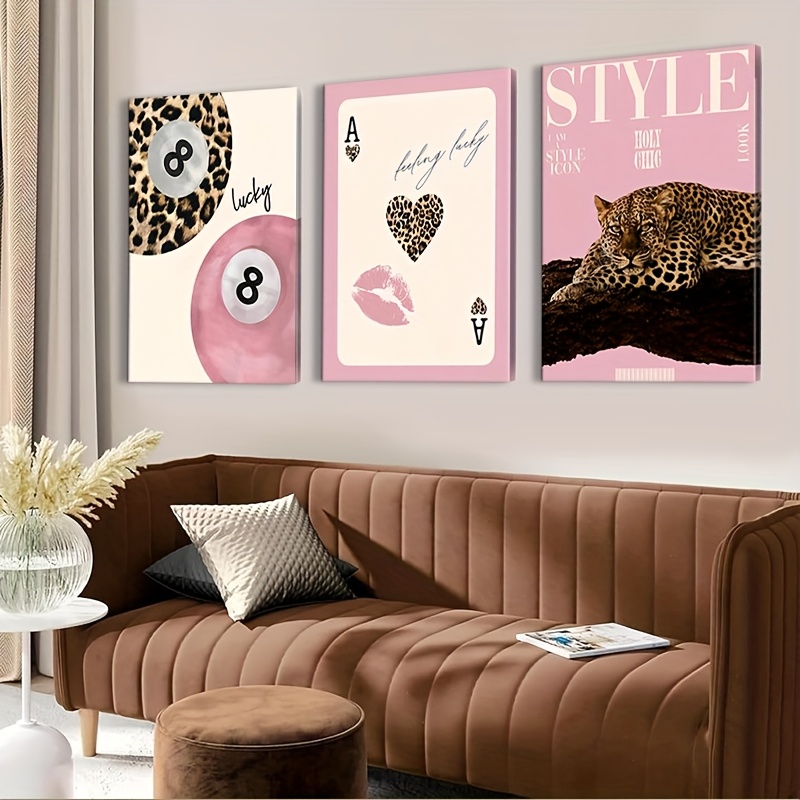 3pcs Leopard Cheetah Canvas Wa - Photography Design บทวิจารณ์และราคา