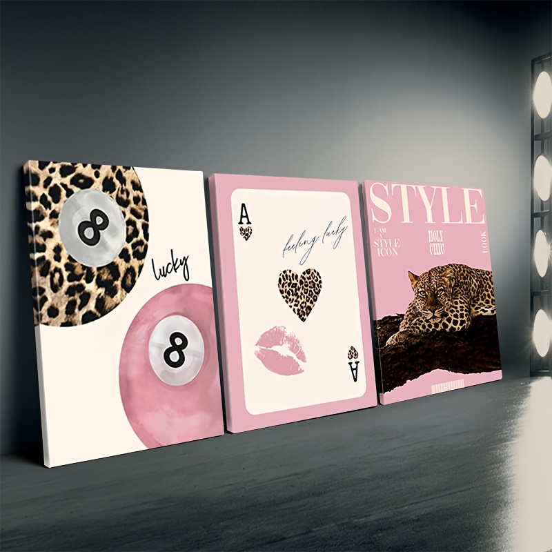 3pcs Leopard Cheetah Canvas Wa - Photography Design บทวิจารณ์และราคา