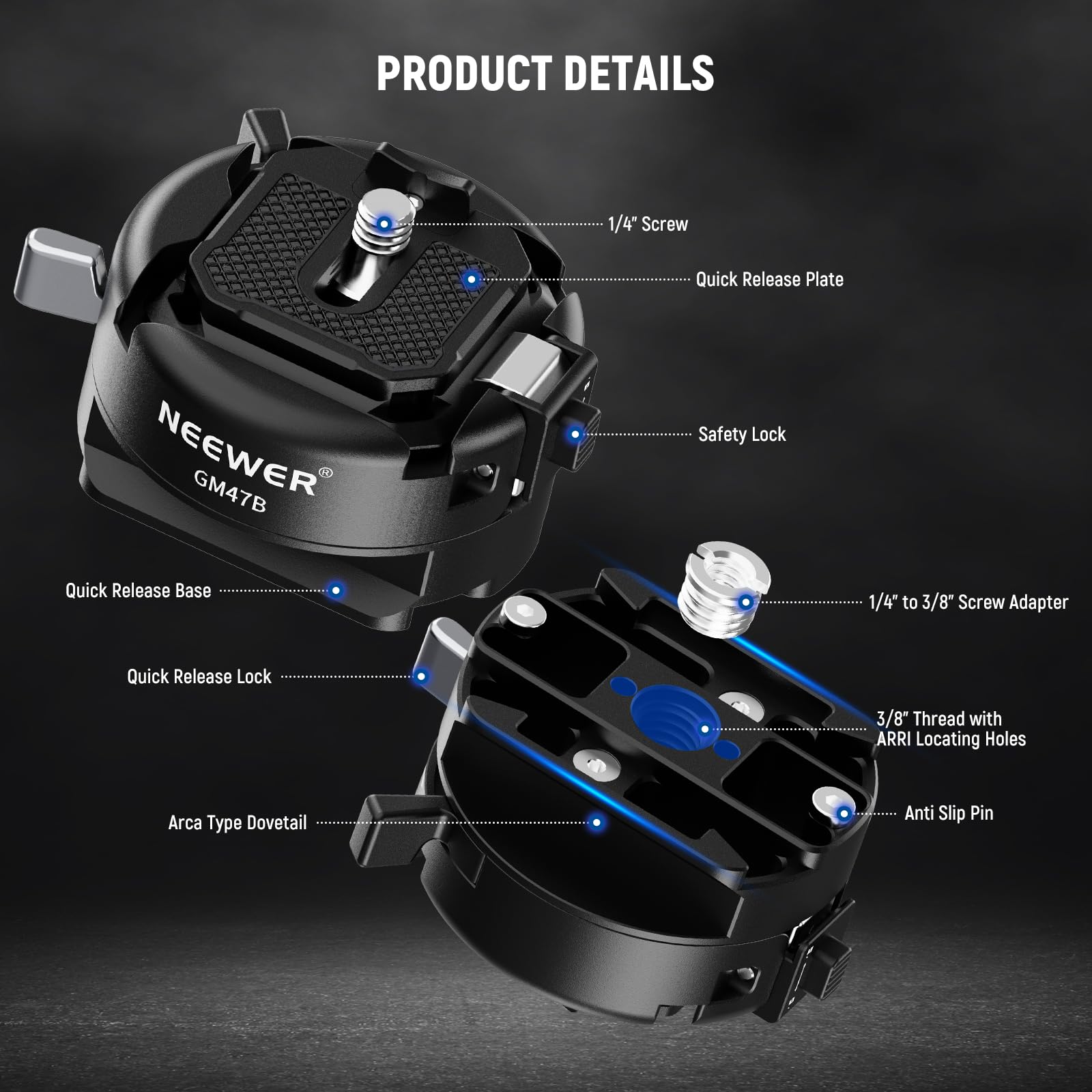 Neewer GM47 Quick Release Plat - Peak Design Clip บทวิจารณ์และราคา