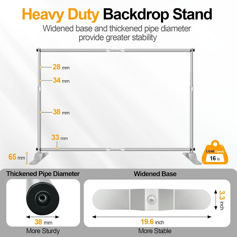 10x8 t Heavy Duty Banner Backd - Backdrop Stand Kit บทวิจารณ์และราคา