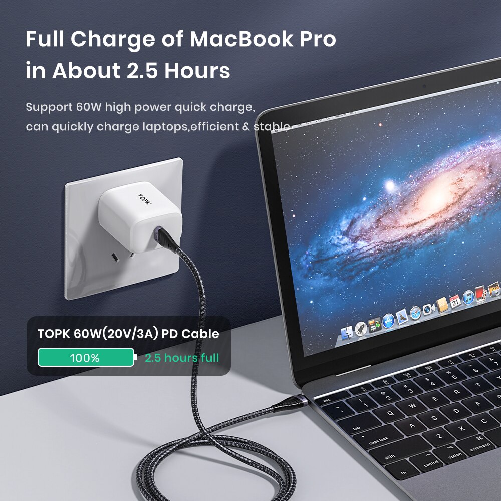 TOPK 60W USB C To Type C Cable - Photography Kit Xiaomi บทวิจารณ์และราคา