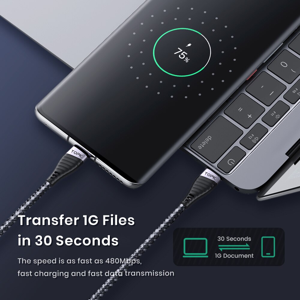 TOPK 60W USB C To Type C Cable - Photography Kit Xiaomi บทวิจารณ์และราคา