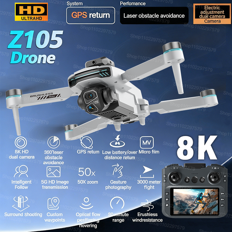 Z105 Drone 4K GPS Dual Camers  - Photography High Key บทวิจารณ์และราคา