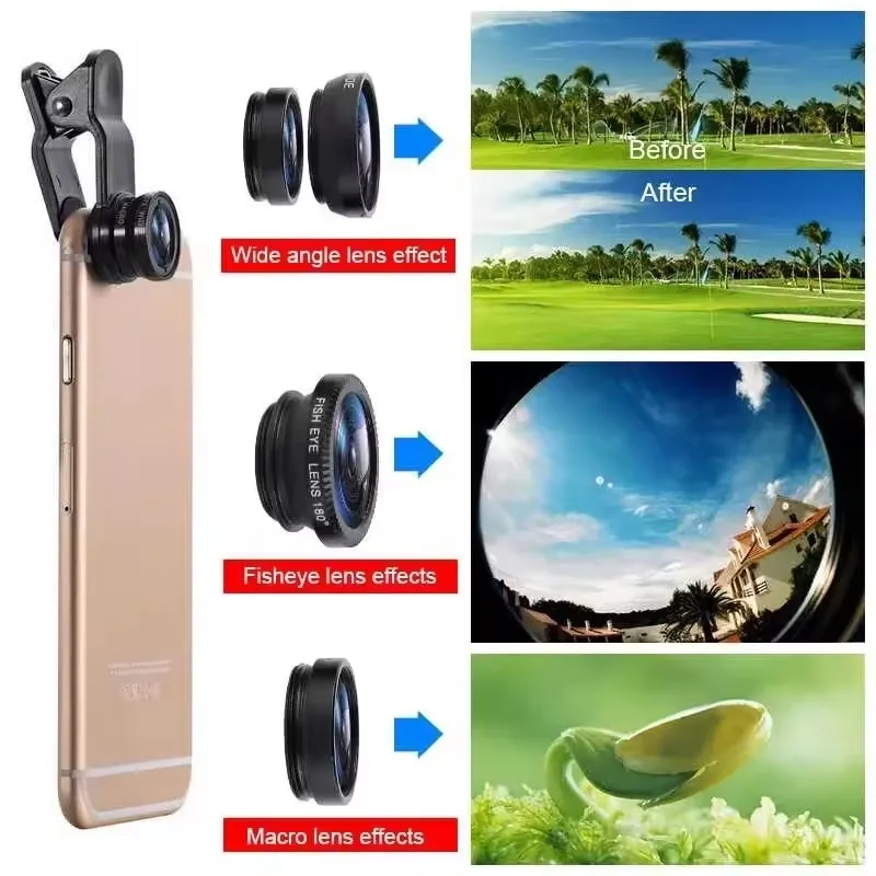 3in1 Clip-On Camera Lens for S - Photography Kit Xiaomi บทวิจารณ์และราคา