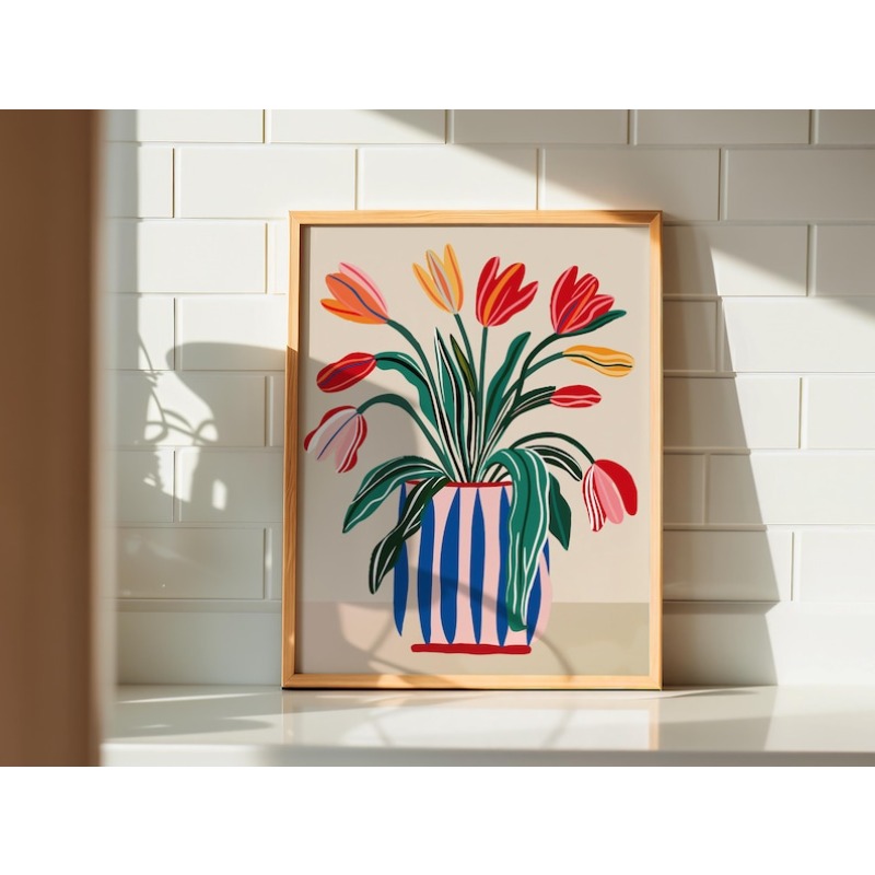 2pcs Tulip Flowers Canvas Wall - Photography Design บทวิจารณ์และราคา