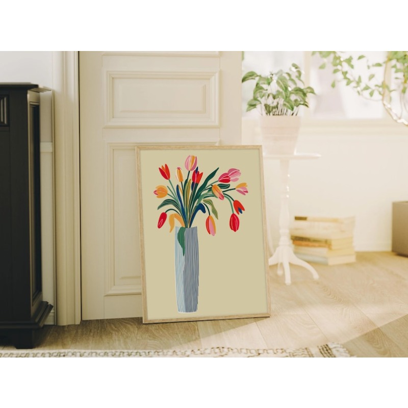 2pcs Tulip Flowers Canvas Wall - Photography Design บทวิจารณ์และราคา