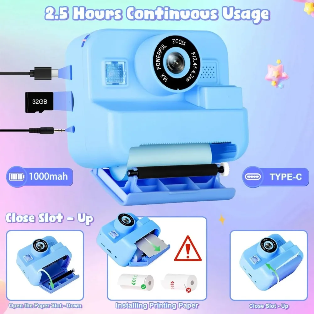 Kids Camera Instant Print 32G  - Photography Nature Images บทวิจารณ์และราคา