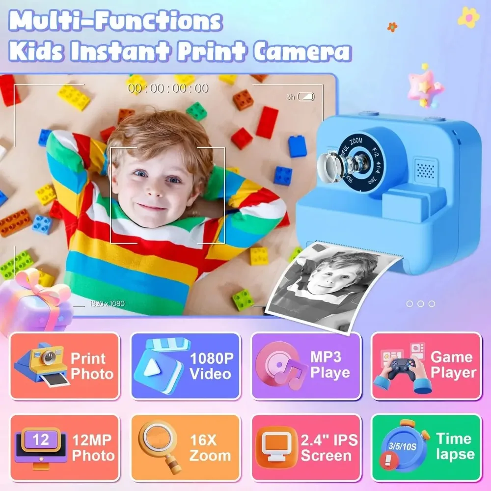 Kids Camera Instant Print 32G  - Photography Nature Images บทวิจารณ์และราคา