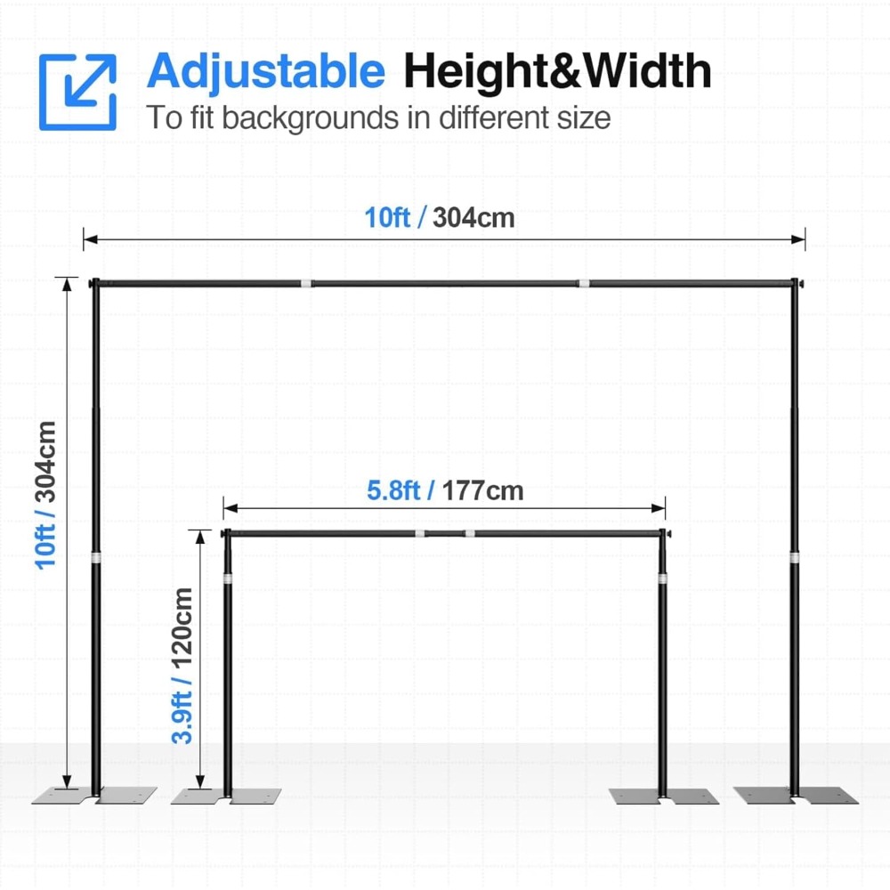 US Shipping 10x10 ft Backdrop  - Backdrop Stand Kit บทวิจารณ์และราคา